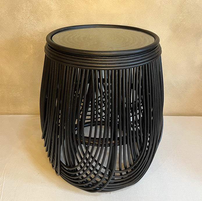 Bijzettafeltje van bamboe 40 cm - zwart