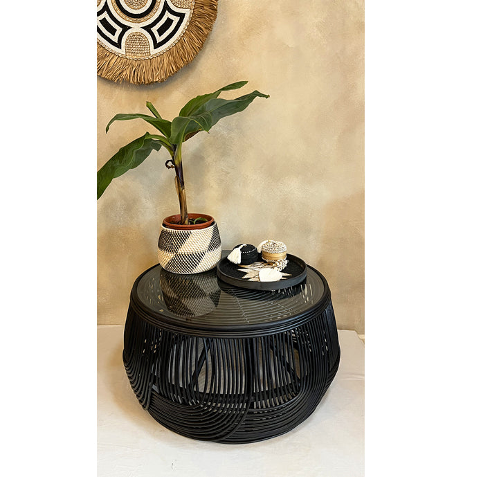 Salontafel van bamboe 70 cm - zwart